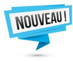 Bandeau bleu avec écrit "Nouveau" dessus